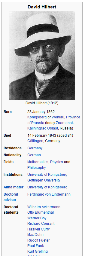 david hilbert math dna life