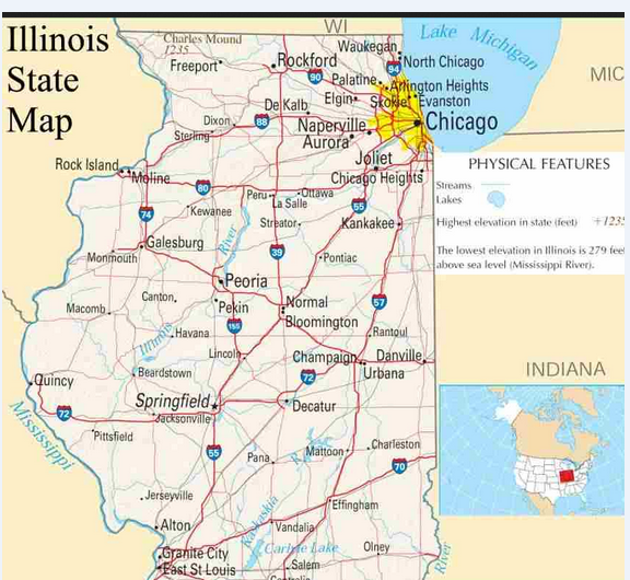 illinois map short dekalb