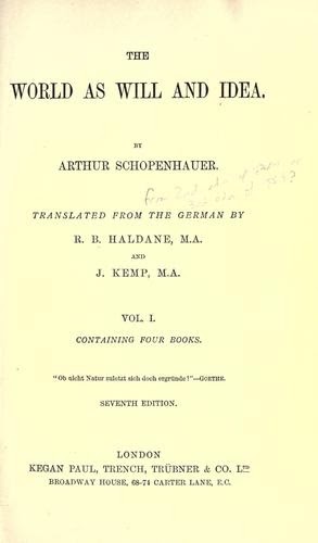 schopenhauer world will idea