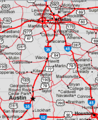 texas map i-35